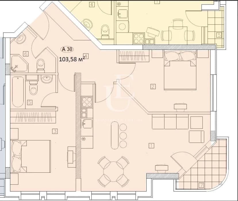 Тристаен апартамент за продажба в бутикова сграда в Център