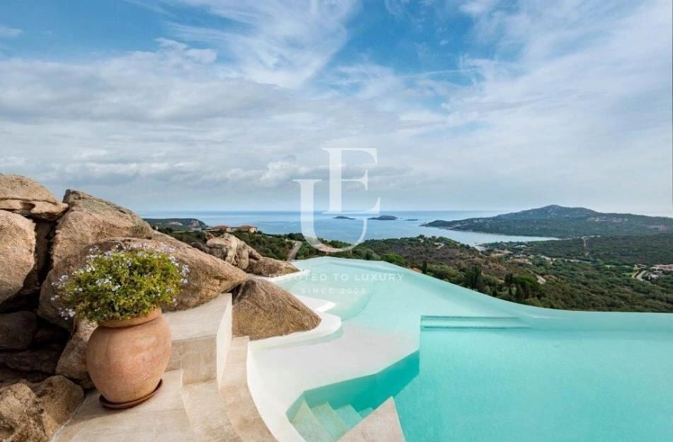 Designer villa with infinity pool and mediterranean sea views in Porto Cervo