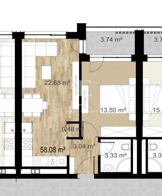 New One-Bedroom Apartment with South-West Exposure and Act 16