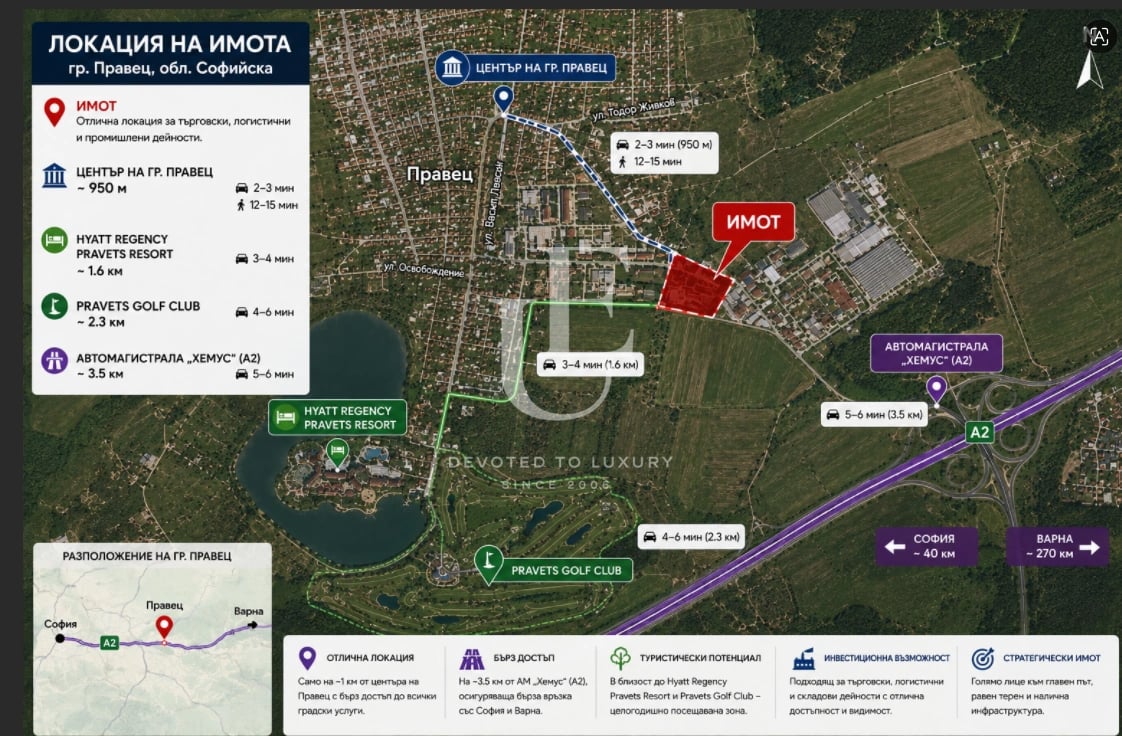 Стратегически парцел за продажба с голямо лице към главен път подходящ за ритейл парк