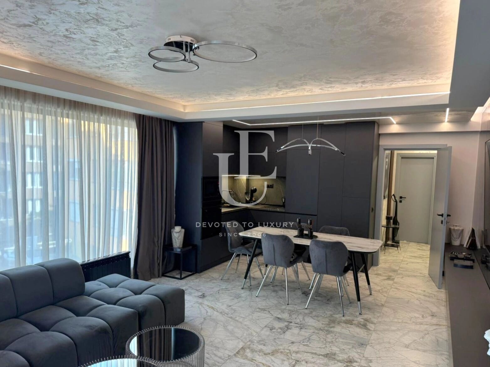 Designer two-bedroom apartment for rent in a boutique building